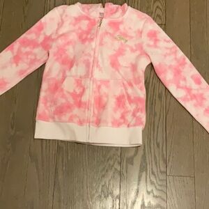 Kids Pink Tie-Dye Zip-Up Hoodie
